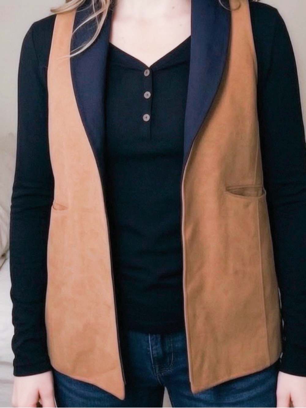 Talbots Women’s Vest with Shawl Collar. Medium